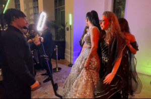 Guests enjoying a photo booth at an event in Atlanta by PixSpin360.
