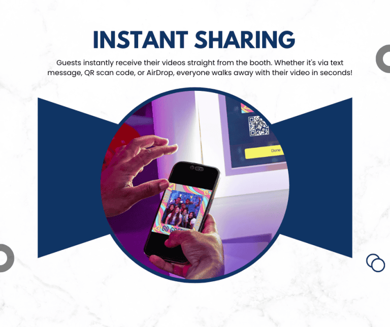 Instant digital sharing for 360 booth videos