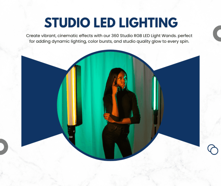 Studio LED lighting for 360 photo booth