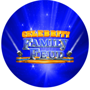 Celebrity Family Feud logo featuring PixSpin360 event activations.
